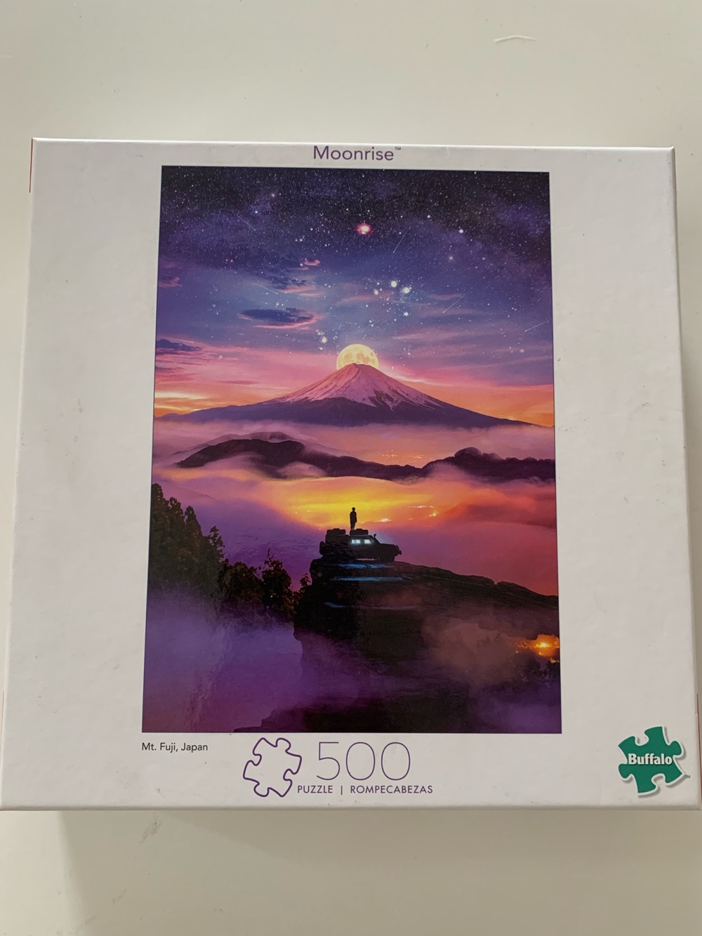Moonrise Mt. Fuji 500-Piece Jigsaw Puzzle - Buffalo games - Purple Sunset